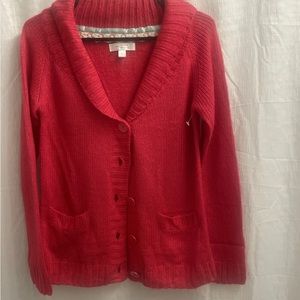 A really cute never worn hot pink button womans sweater. Size small